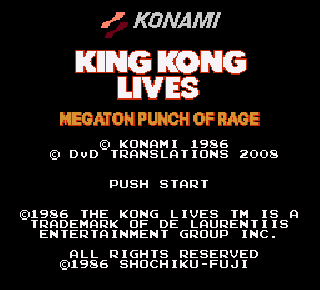 Screenshot Thumbnail / Media File 1 for King Kong 2 - Ikari no Megaton Punch (Japan) [En by DvD Rev A] (~King Kong Lives - Megaton Punch of Rage)